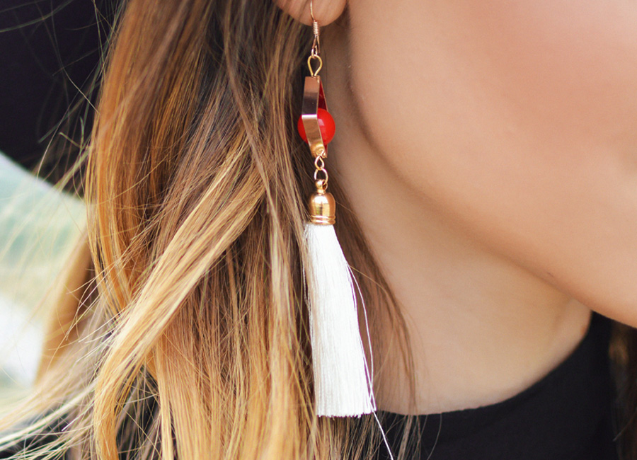 Red Ball Earrings